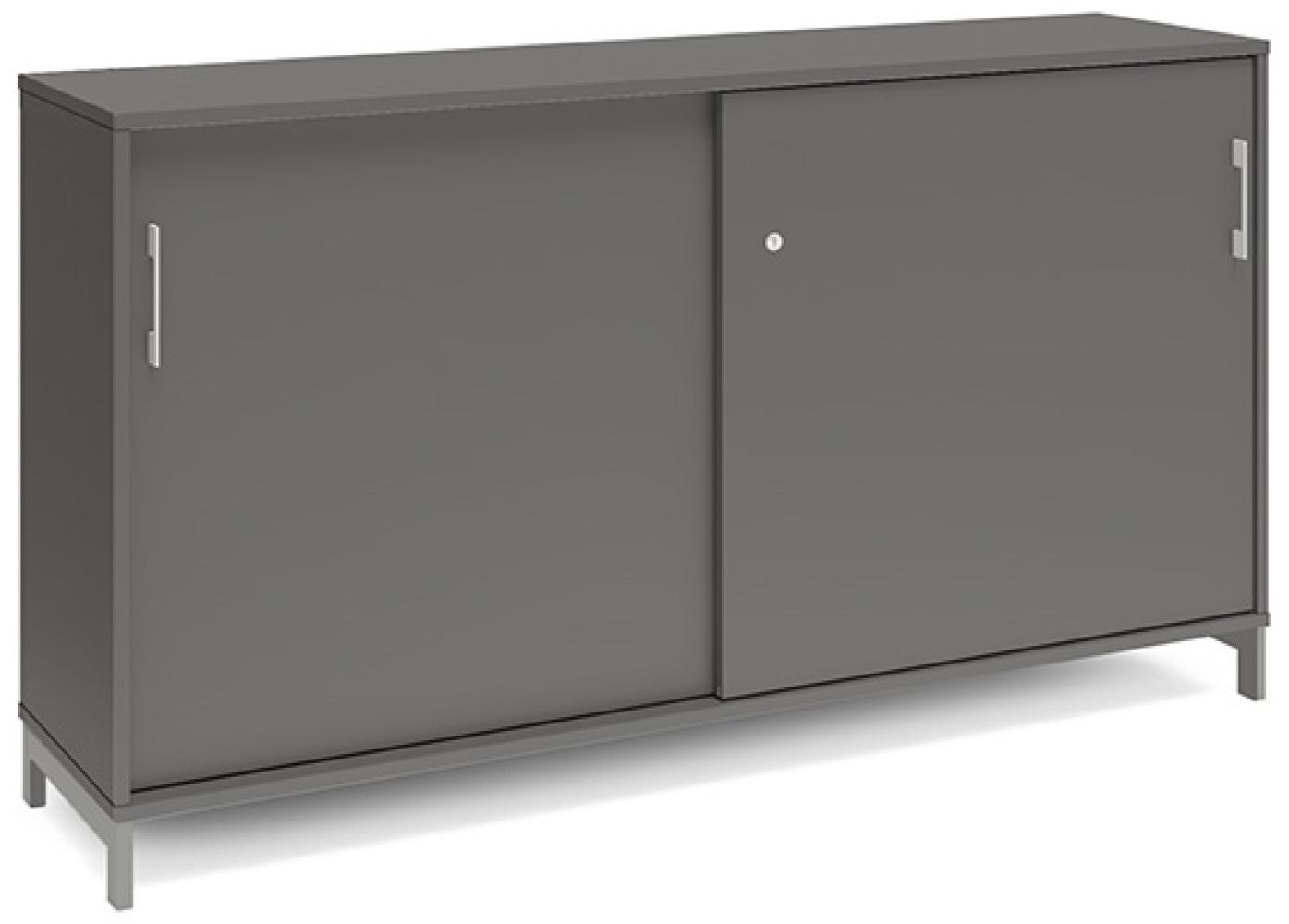 Büroschrank DNA 1600x890 mm Anthrazit/Aluminiumgrau Schiebetür 2A4 Bild 1