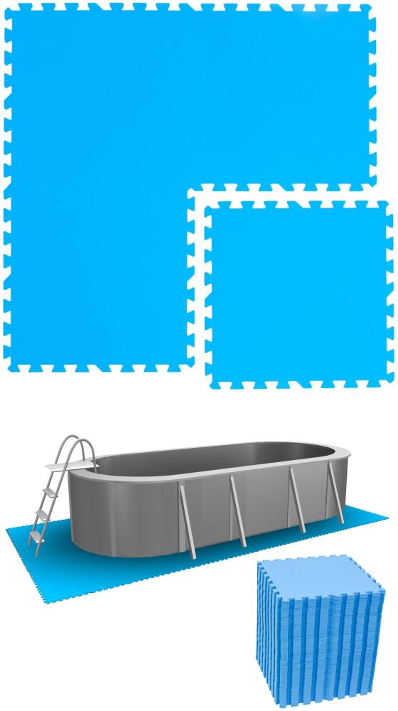 13,1m² Poolunterlage 56 Poolmatten 50x50cm in Blau Bild 1