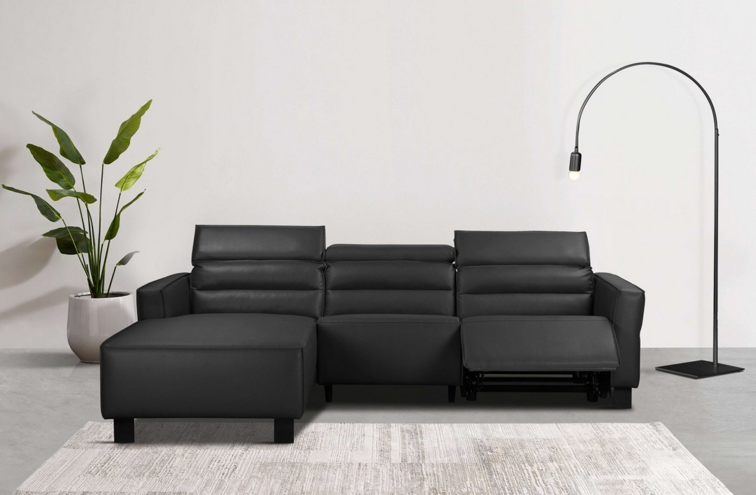 Places of Style Ecksofa Carpari, L-Form, 263 cm, mit manueller o. elektrischer Relaxfunktion, und USB/ Kopfteilverstellg Bild 1