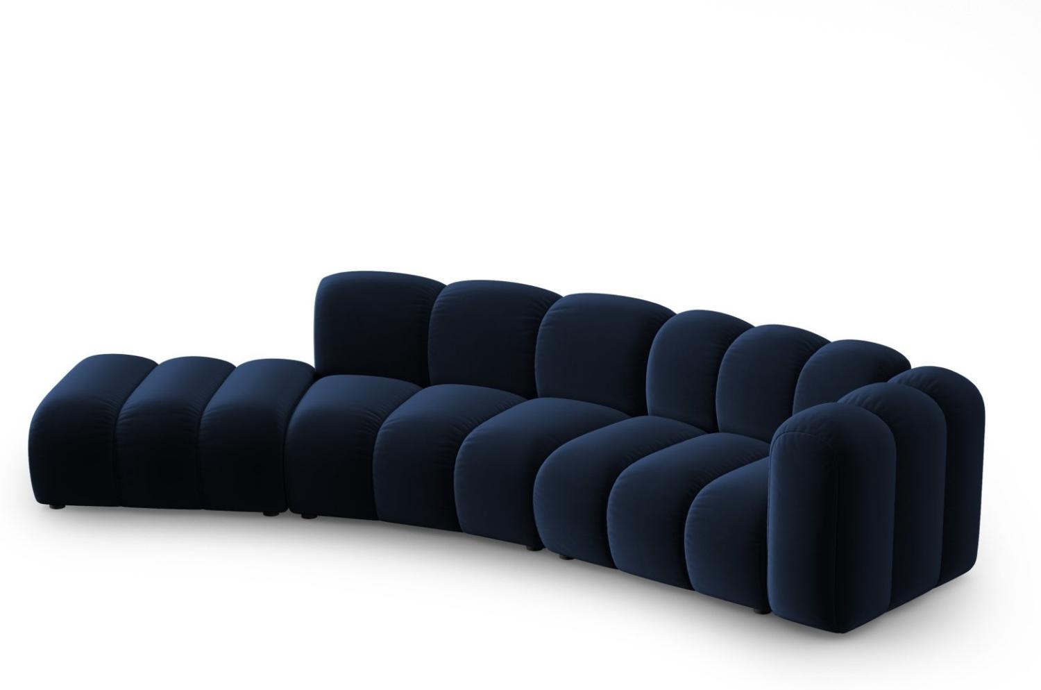 Micadoni Modulares Sofa Lupine 5-Sitzer Links Samtstoff Königsblau Bild 1