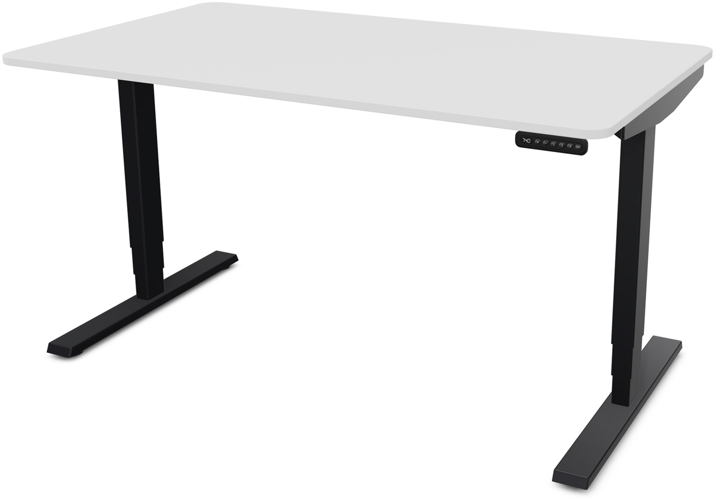 ASSMANN Elektrisch höhenverstellbarer Schreibtisch Y-Line Curved 120x70cm Signalweiß Schwarz Metall Holz Bild 1