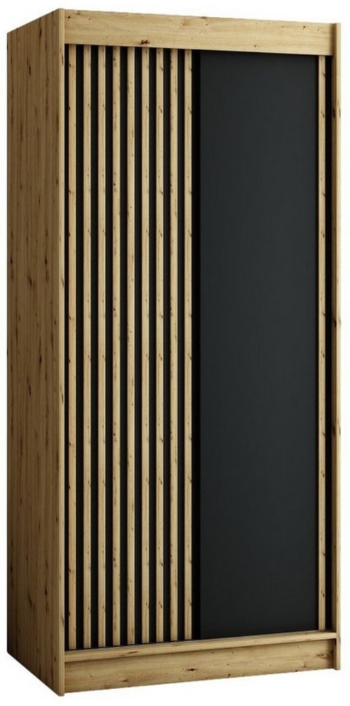 ABIKS MÖBEL Schwebetürenschrank LAMELO mit Zierstreifen, Kleiderschrank mit Kleiderstange, Regalen Bild 1