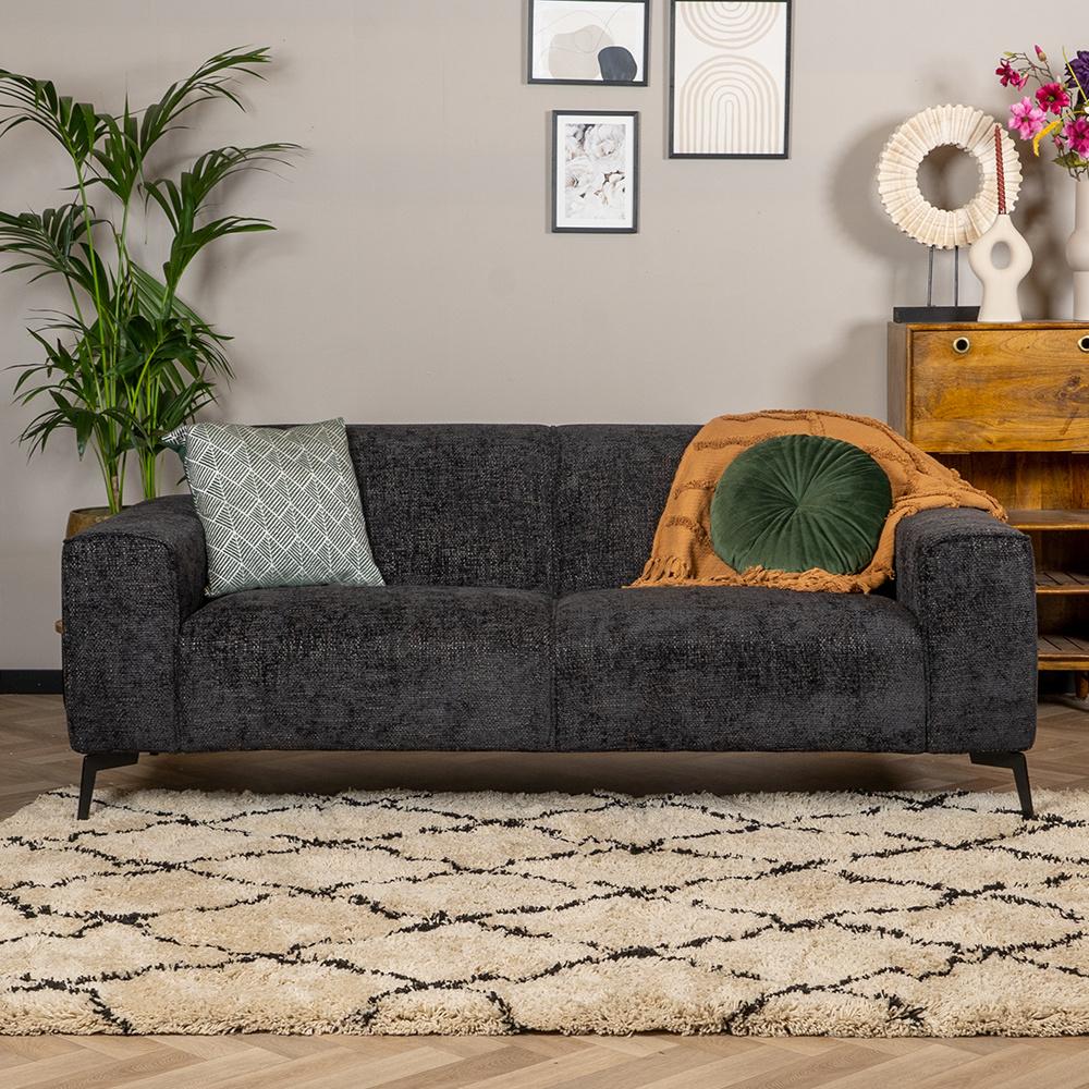 Bronx71 Design Sofa Vegas 2,5-Sitzer Chenille schwarz Bild 1