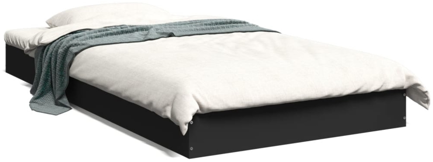 vidaXL Bettgestell Schwarz 100x200 cm Holzwerkstoff 842057 Bild 1