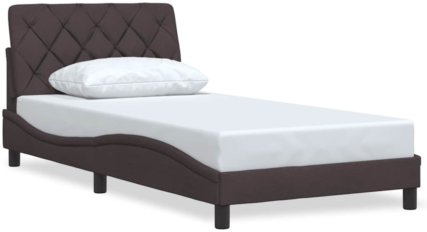 vidaXL Bettgestell ohne Matratze Dunkelbraun 100x200 cm Stoff 3310583 Bild 1