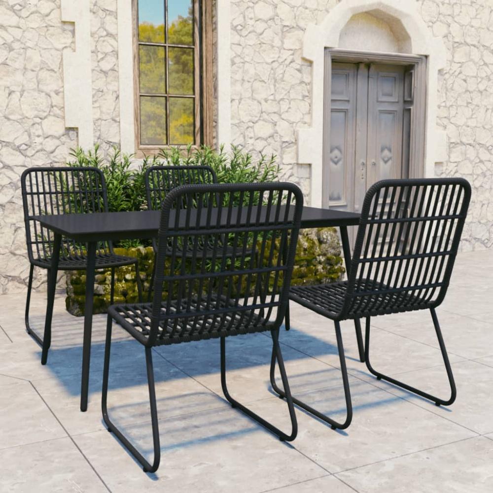 vidaXL 5-tlg. Garten-Essgruppe Poly Rattan und Glas 3060245 Bild 1