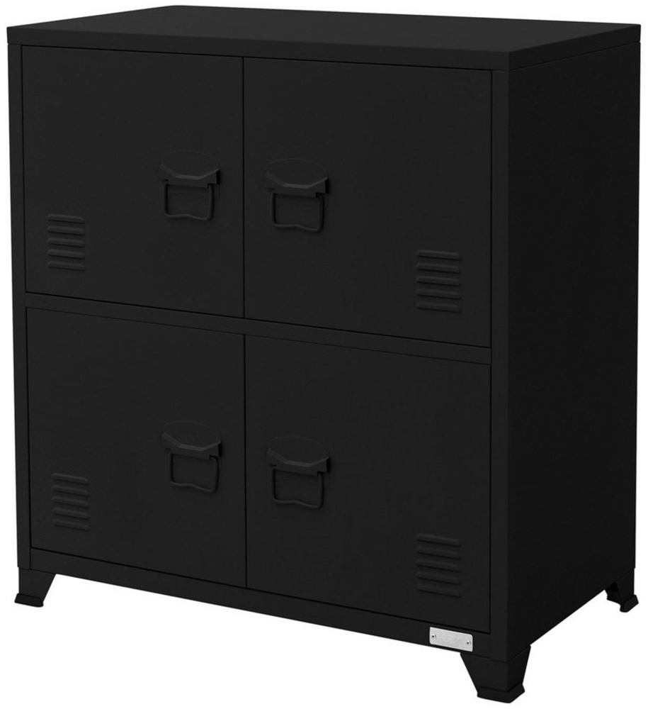 ML-DESIGN Aktenschrank Metallschrank mit Schubladen freistehender Aufbewahrungsschrank (1-St) Lagerschrank schwarz Büroschrank Werkzeugschrank Stahlschrank Bild 1