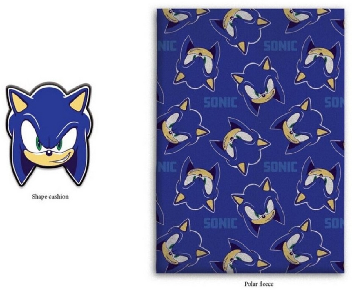 Sonic Schlafset – Gemütliche Kinderdecke mit Kissen für Zuhause & Reisen 140x100 cm Bild 1
