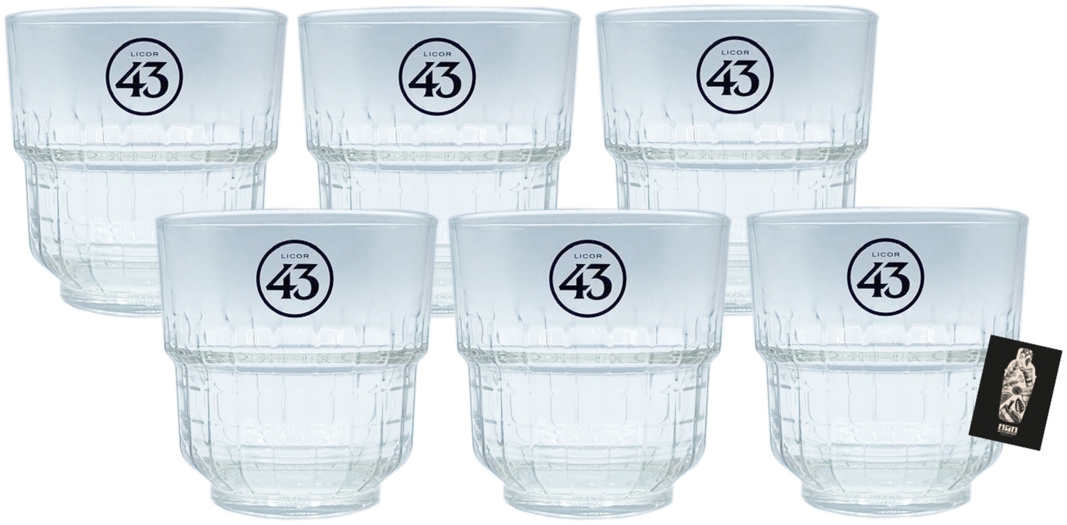 Licor 43 Gläser 6er-Set Glas 6x Gläser schwarzes Logo Bild 1