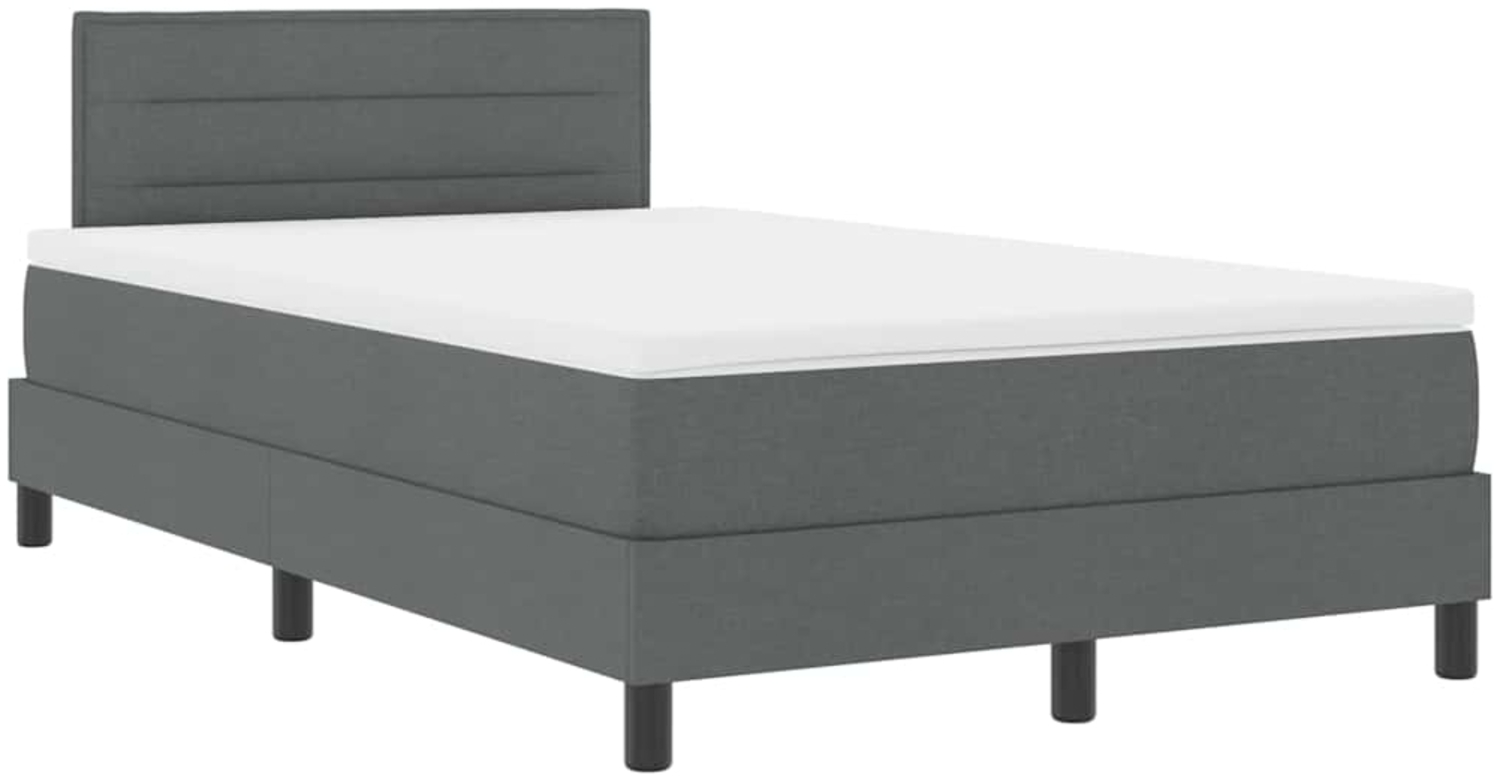 vidaXL Boxspringbett mit Matratze Dunkelgrau 120 x 200 cm Stoff 3338602 Bild 1