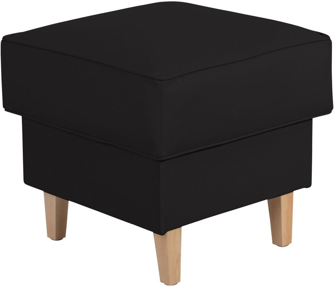 Hocker Karlen Bezug Kunstleder Buche natur / schwarz 22093 Bild 1