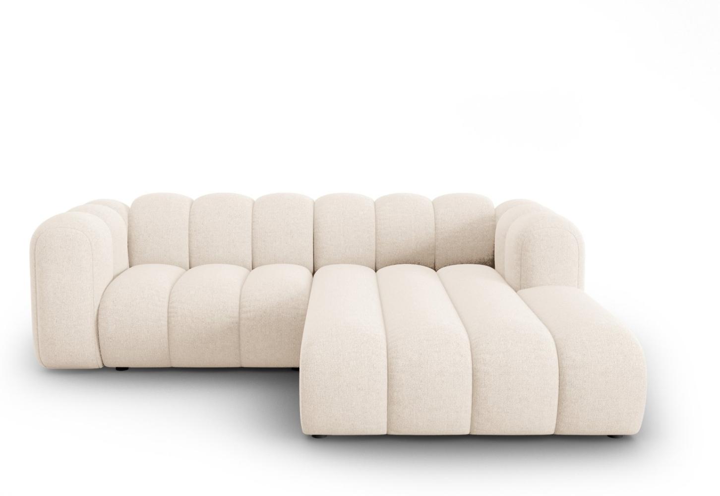 Micadoni Modulares Ecksofa Lupine 3-Sitzer Rechts Chenille Helles Beige Bild 1