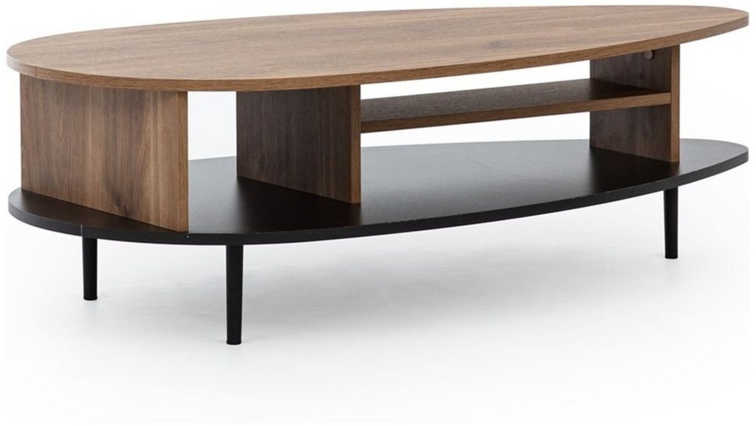 Lomadox Couchtisch VAREDO-132, Eiche Stauraum Wohnzimmer Möbel modernen Design 119,2/37/62,3 cm Bild 1