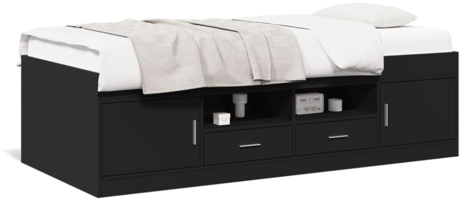 vidaXL Tagesbett mit Schubladen ohne Matratze Schwarz 90x190 cm 3280252 Bild 1