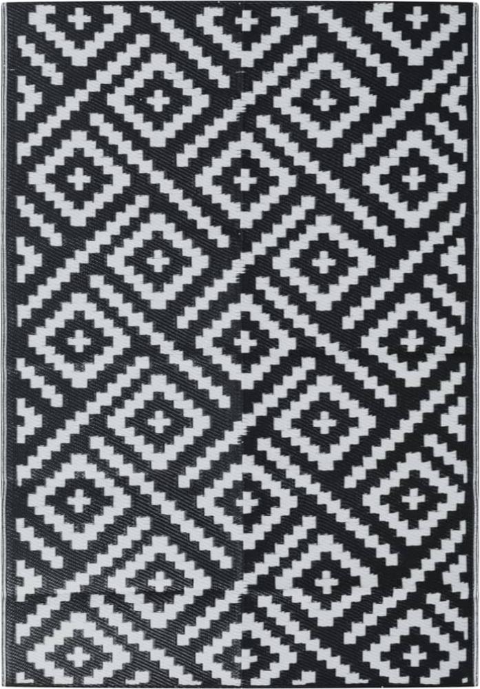 vidaXL Outdoor-Teppich ARAKIL Weiß und Schwarz 160x230 cm PP 368573 Bild 1