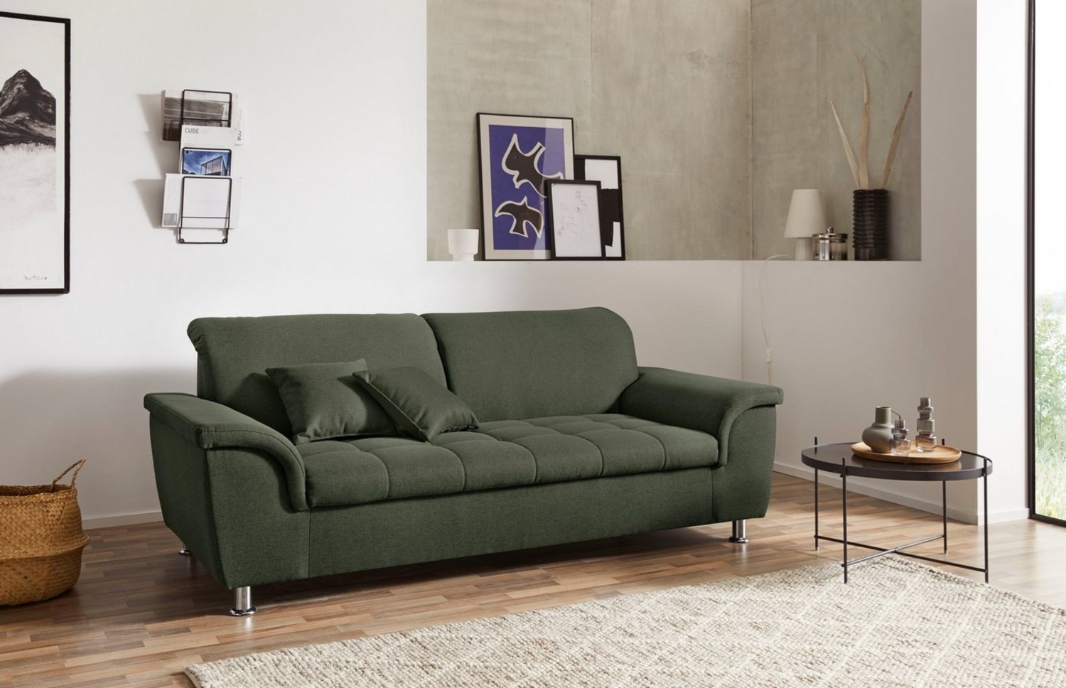 DOMO collection 2,5-Sitzer Franzi, zeitlos und elegant, moderne Sitzheftung, wahlweise mit Kopfteilverstellung, inklusive Zierkissen Bild 1