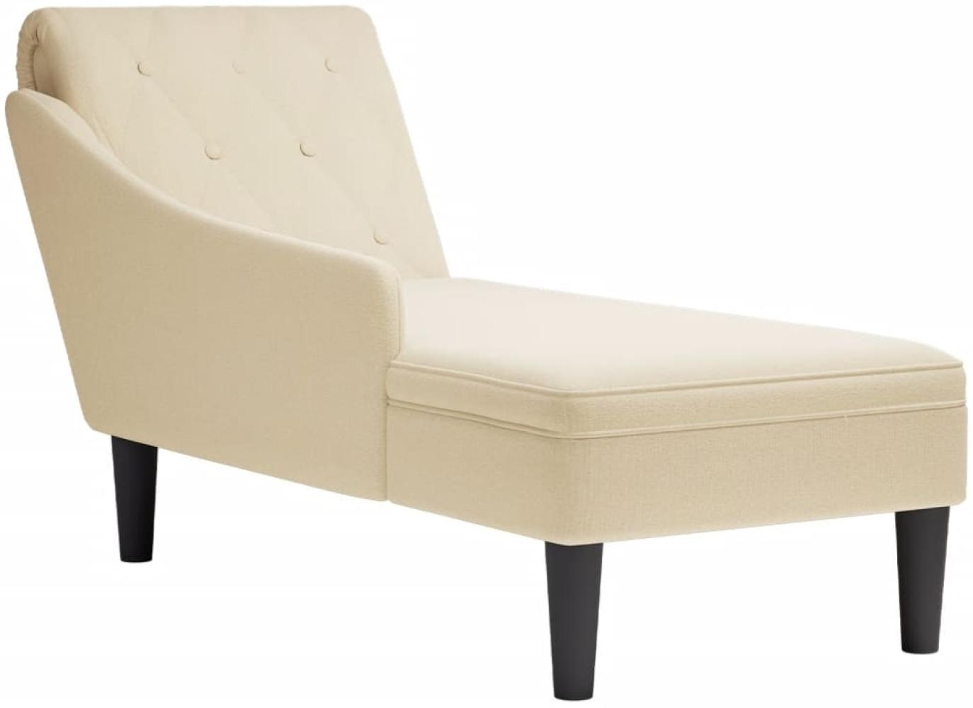 vidaXL Chaiselongue mit Kissen und Rechter Armlehne Creme Stoff 4009769 Bild 1