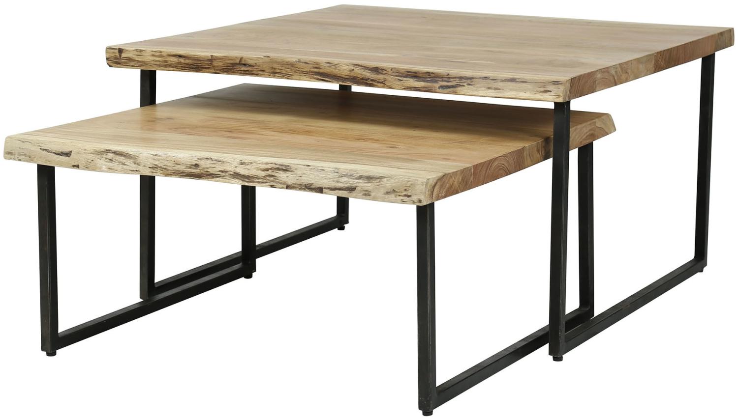 Addy Couchtisch Industrial 2er-Set Akazienholz Bild 1