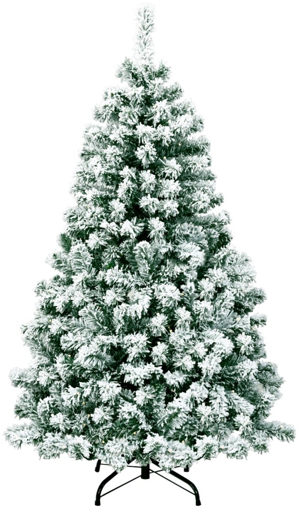 135 cm hoher Künstlicher Weihnachtsbaum Beleuchteter Schneebedeckter Baum mit Metallständer Bild 1