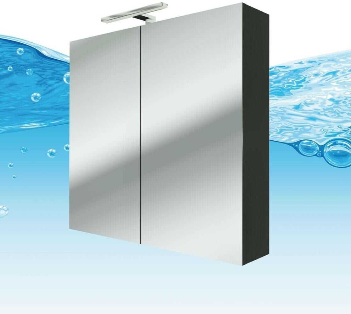 Spiegelschrank Badspiegel Badezimmer Spiegel City 120cm Esche schwarz mit 5W LED-Strahler Bild 1
