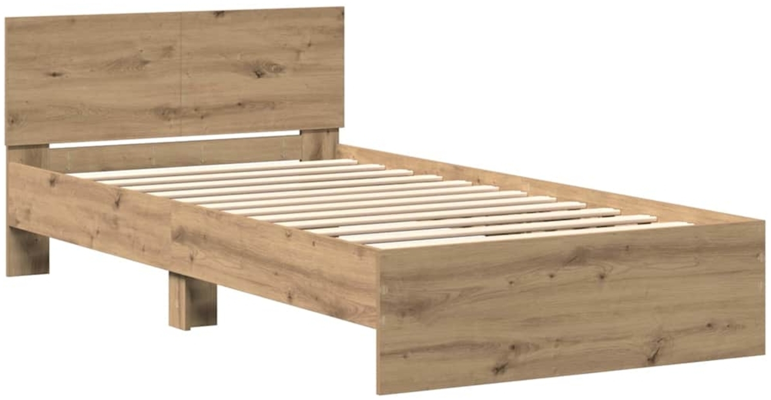 vidaXL Bettgestell Artisan Eiche 100 x 200 cm Holzwerkstoff 3376051 Bild 1