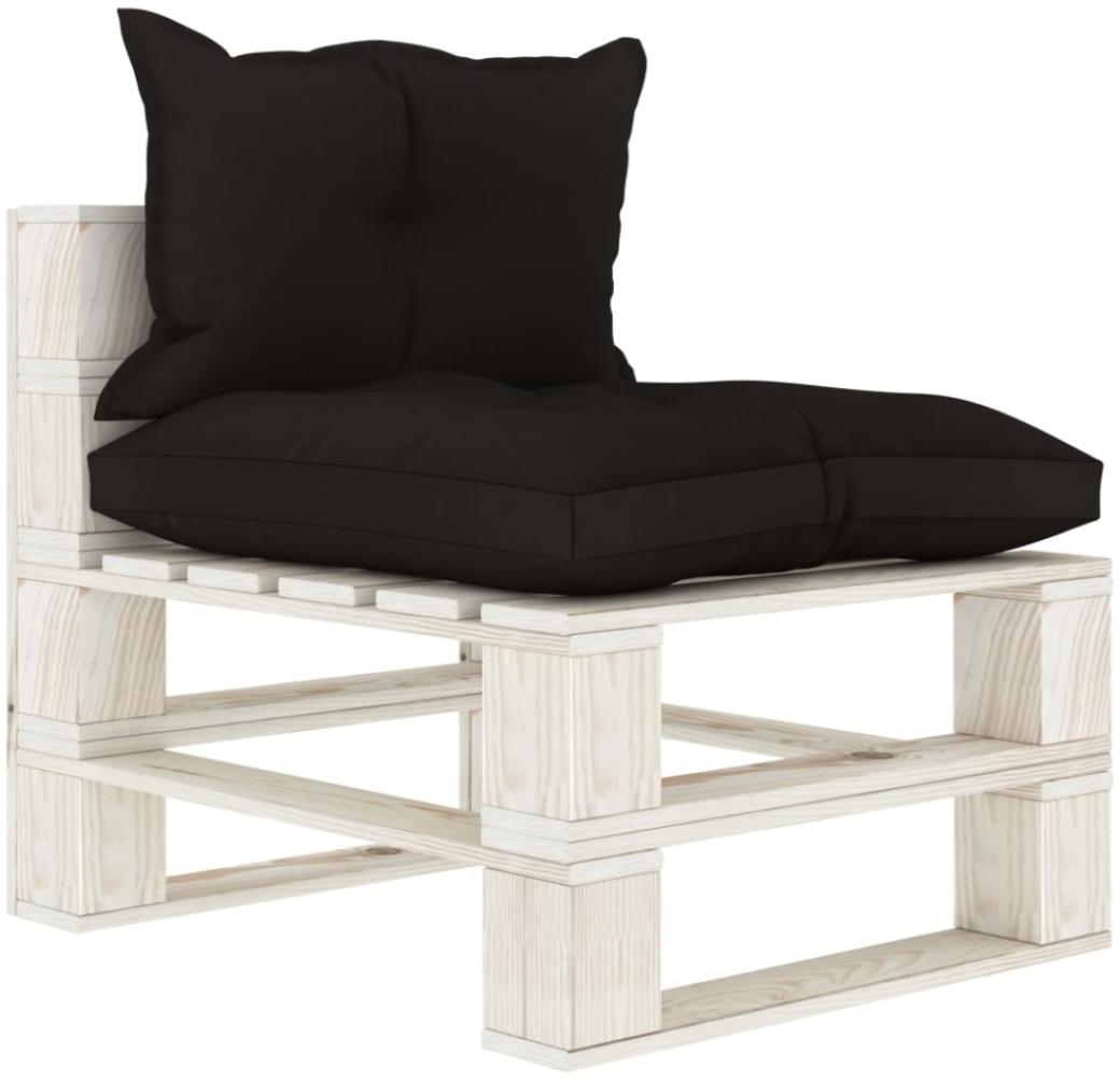 Garten-Paletten-Mittelsofa mit schwarzem Kissen Holz Bild 1