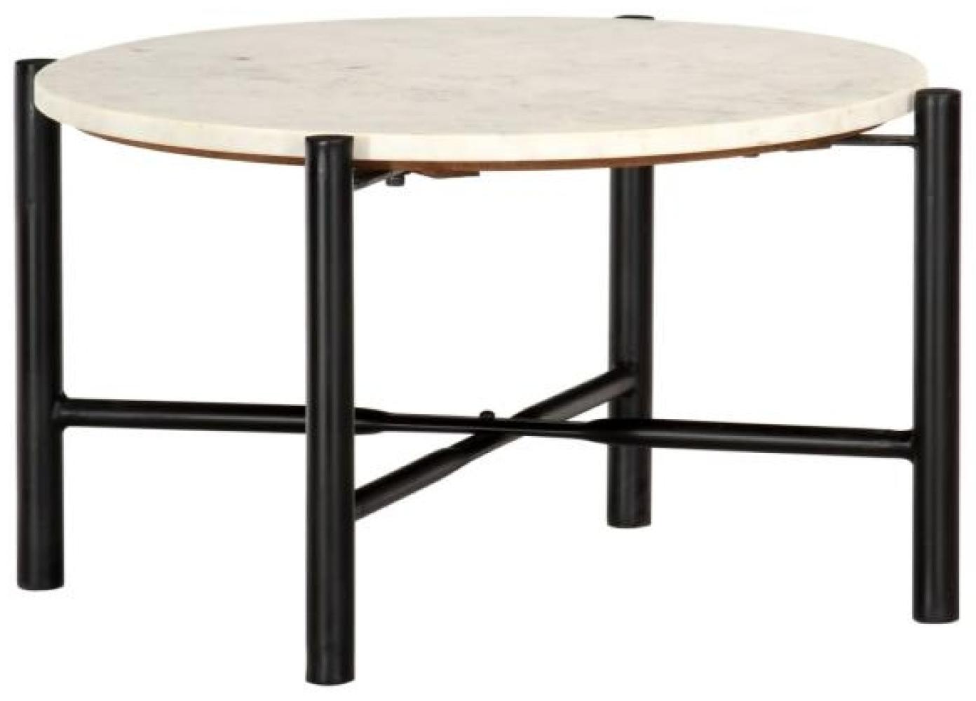vidaXL Couchtisch Weiß 60×60×35 cm Echtstein in Marmoroptik [286449] Bild 1