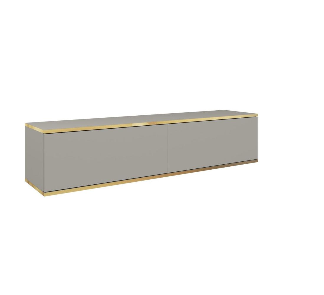 MOEBLO TV-Board Dayn RTV - 135 (Hängeschrank Lowboard Fernsehtisch TV Bank Fernseher TV Möbel, RTV-Schrank mit goldenen Einsätzen), (HxBxT):30x135x32cm Bild 1