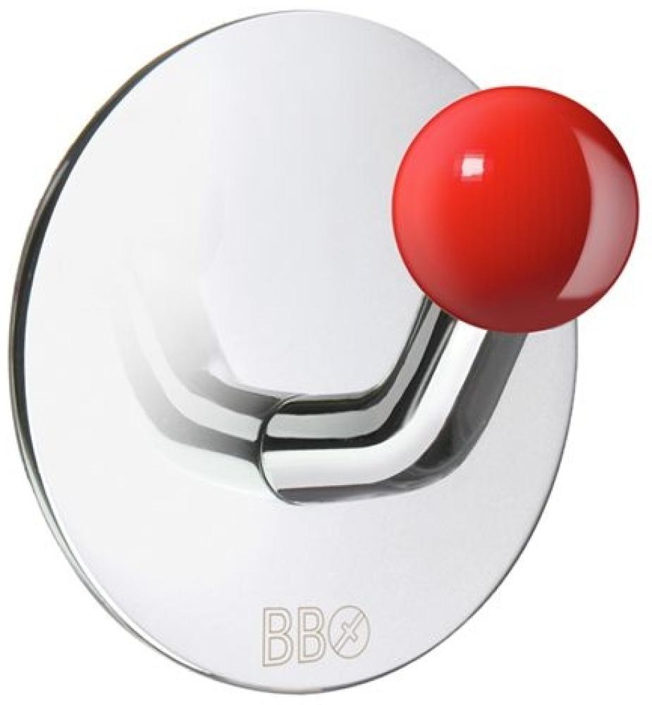 Smedbo Design Haken Edelstahl poliert Knopf rot BK1087 Bild 1