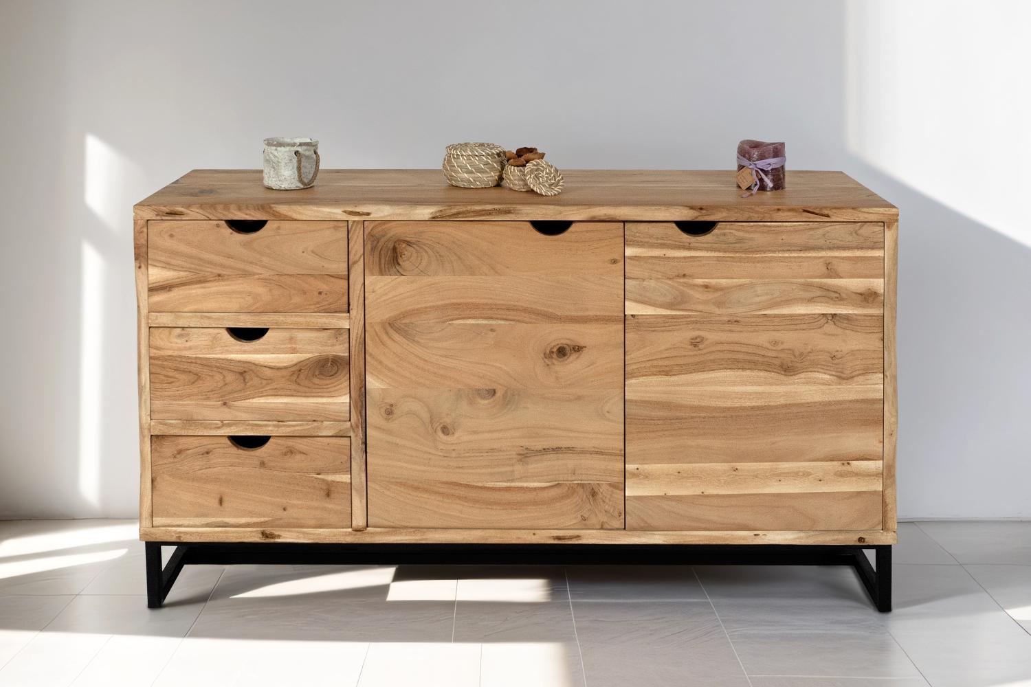 Sideboard Kommode Akazienholz naturfarben massiv 145 x 80 cm Sukhothai 134966716 Bild 1