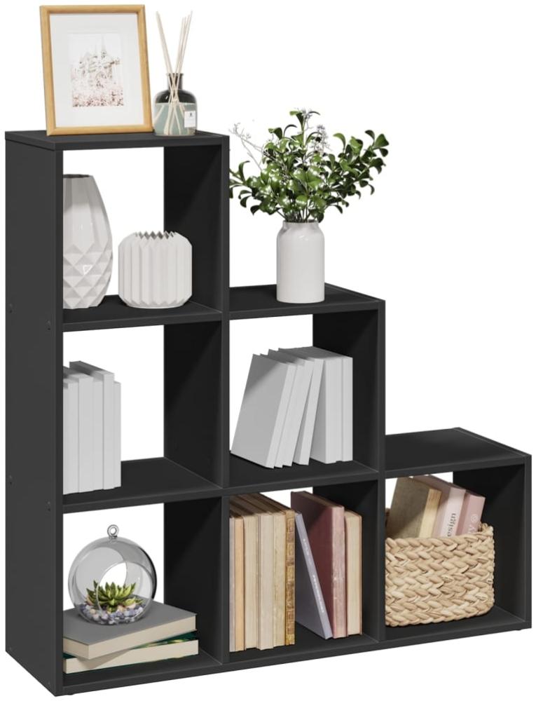 vidaXL Raumteiler-Bücherregal 3 Etagen Schwarz 99x29x99 cm 857959 Bild 1