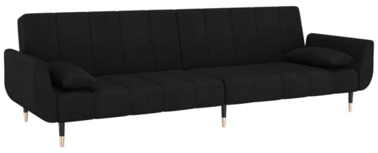 vidaXL Schlafsofa 2-Sitzer mit 2 Kissen Schwarz Samt 337588 Bild 1