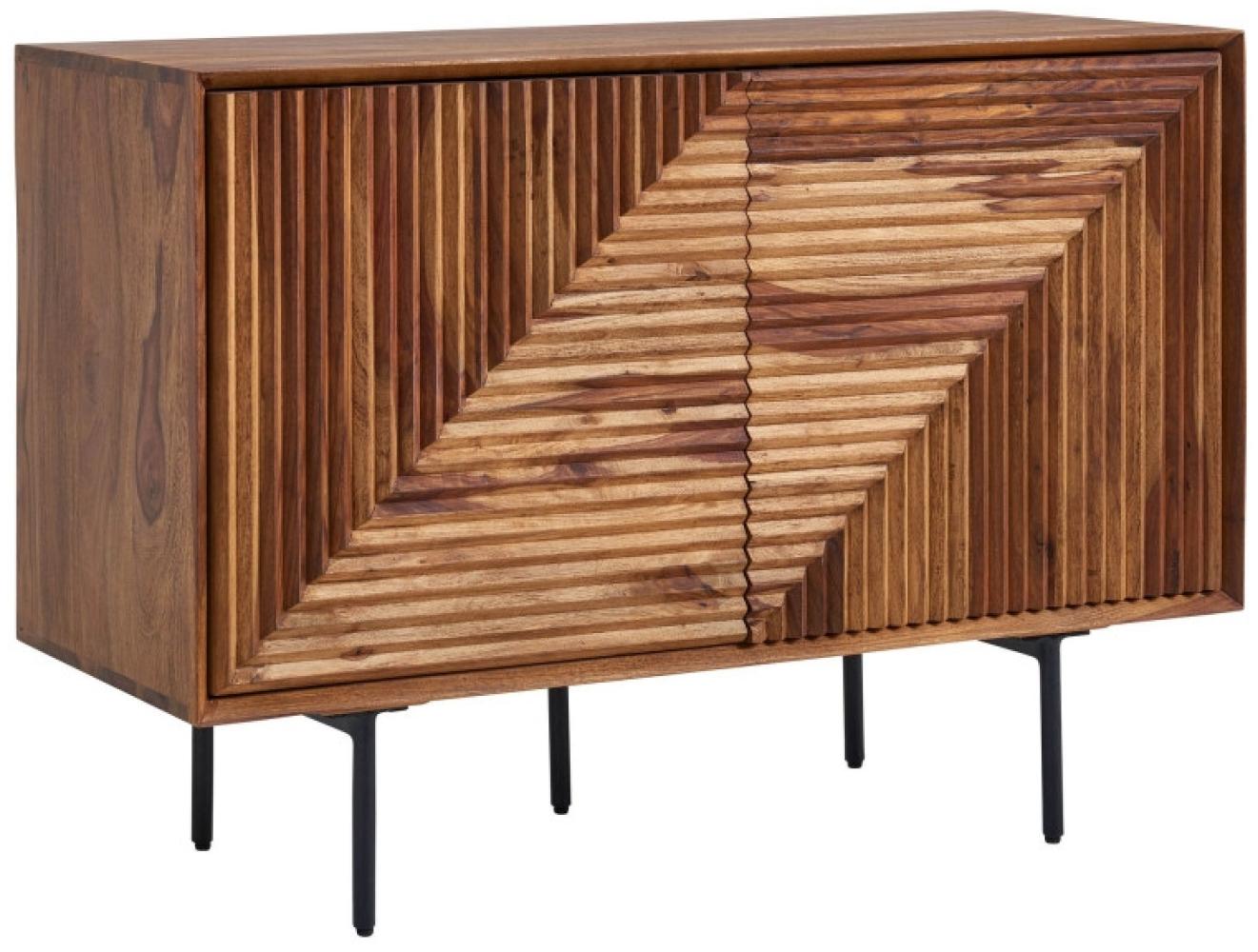 Sideboard 100x71x40 cm Sheesham Massivholz / Metall Anrichte Bild 1