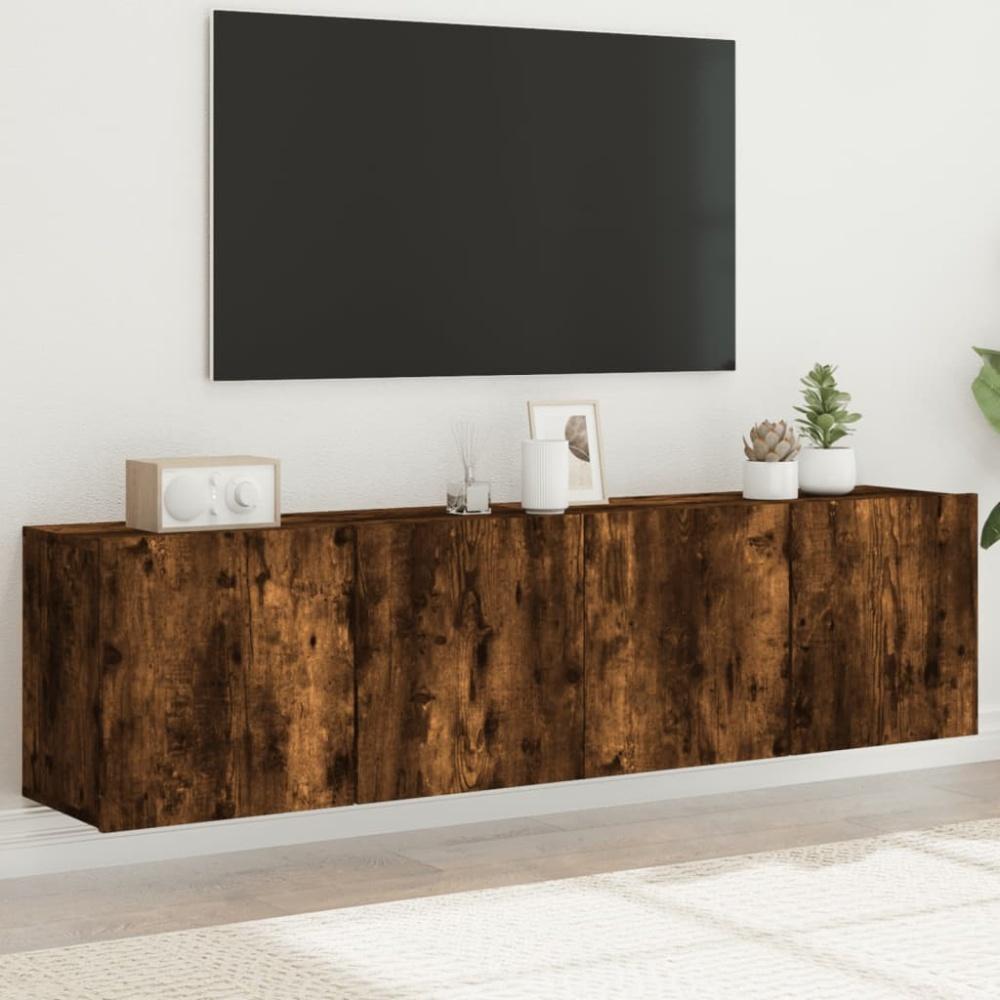 vidaXL TV-Wandschränke 2 Stk. Räuchereiche 80x30x41 cm 836961 Bild 1