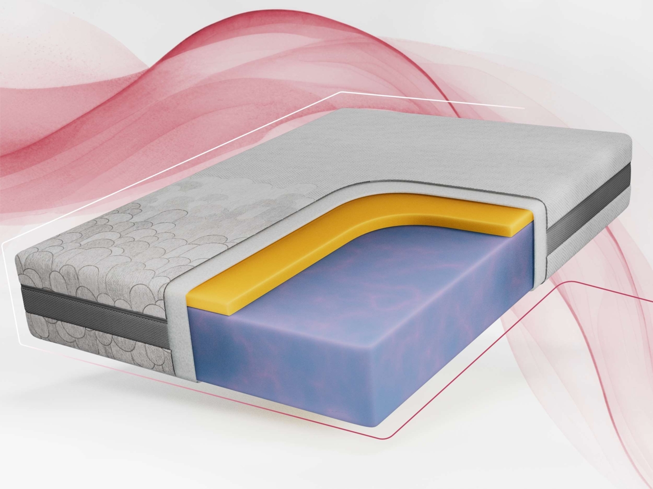Schaummatratze mit abnehmbarer Abdeckung, Höhe 22 cm, Kaltschaum Matratze H2, Antiallergischer Bezug, Visco Schaum - 120 x 200 cm - DIVO - APRI Bild 1