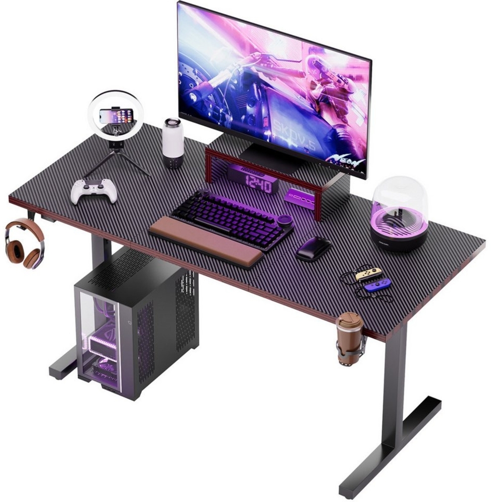 HOMALL Gamingtisch 140/160/180CM Computertisch aus Kohlefaser mit Ständer Schreibtisch Bild 1