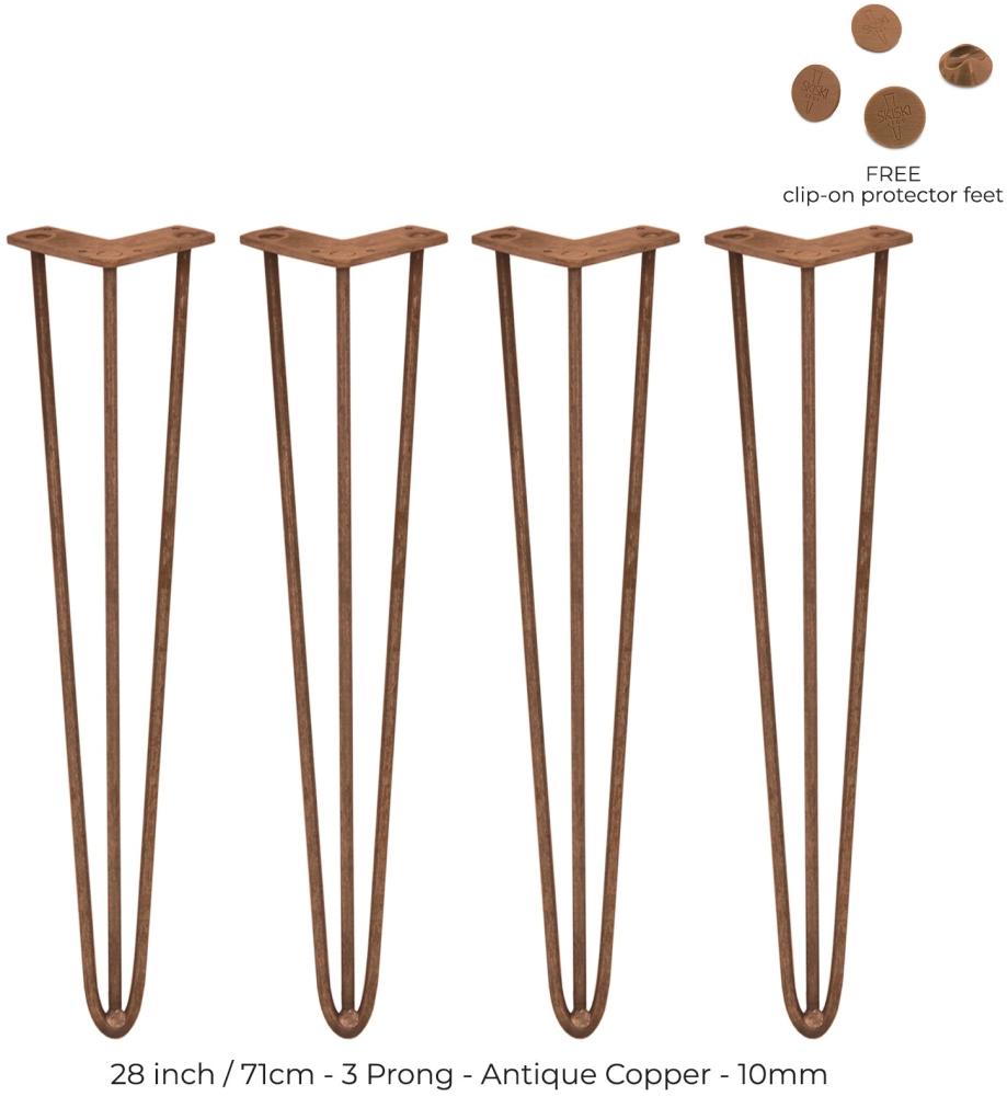 4 x Hairpin Legs Tischbeine 71cm 3 Streben Bild 1