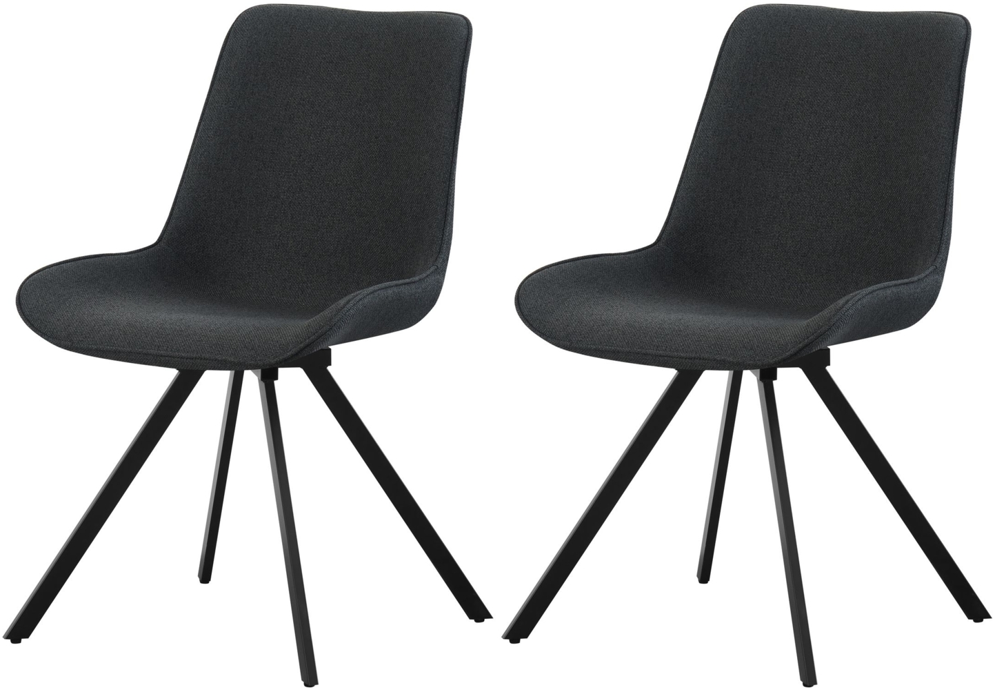 Rio Drehstuhl 2er Set - Stuhl (B/H/T): 52 x 85 x 61 cm in Anthrazit Bild 1