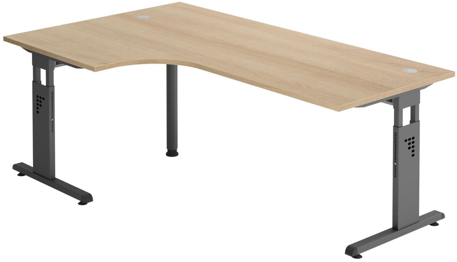 HAMMERBACHER VOS82/E/G höhenverstellbarer Schreibtisch 65 - 85 cm eiche / grafit Bild 1