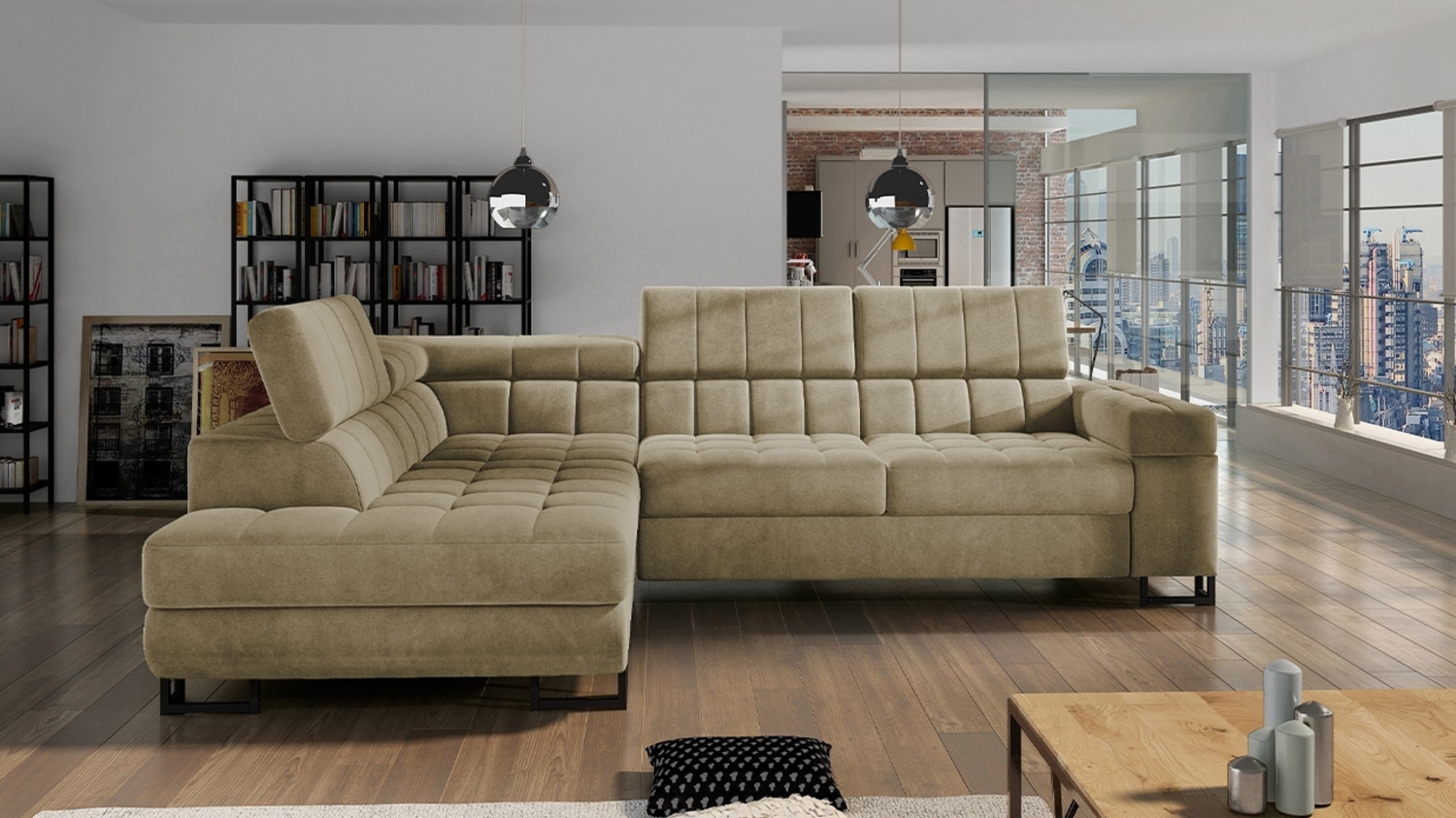 Ecksofa Laris, Seite: Links, Farbe: Zetta 291 Bild 1