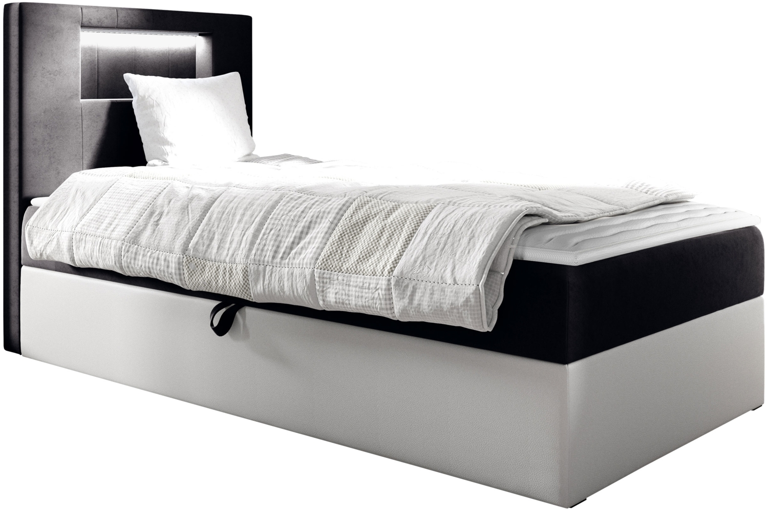 Boxspringbett 'Gladino Junior 1' schwarz 90x200 cm Links Bild 1