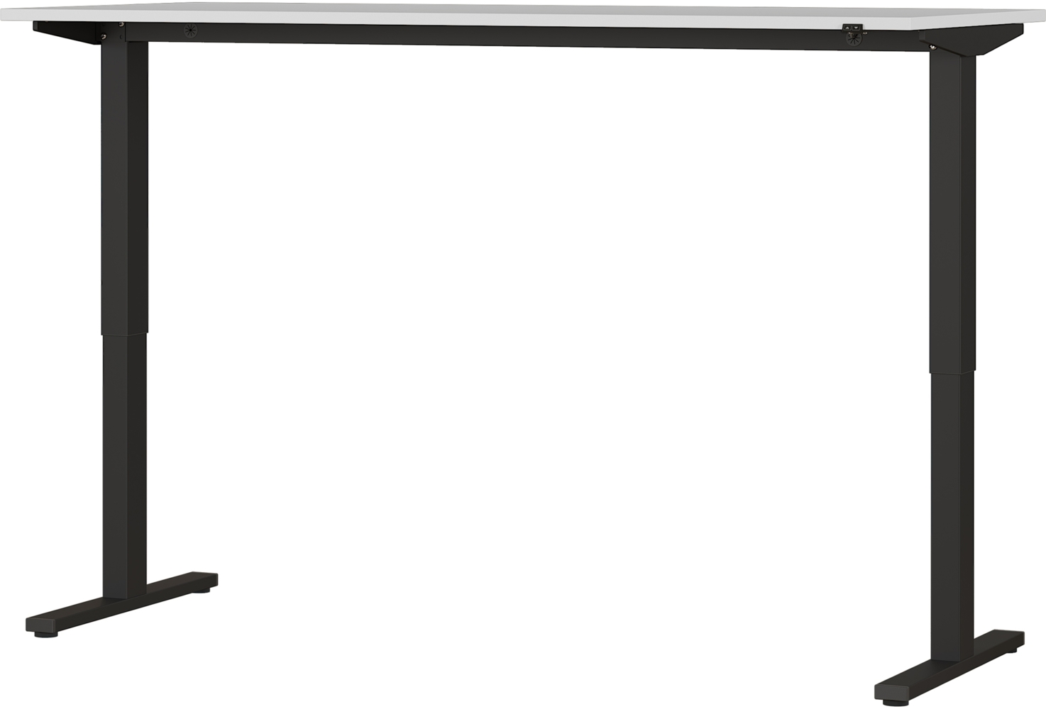 bümö Andratx elektrisch höhenverstellbarer Schreibtisch 180x80 cm in Lichtgrau, Gestell: Schwarz - Schreibtisch höhenverstellbar elektrisch, elektrischer Schreibtisch, Bürotisch & Gaming Tisch, AXEHS18-581 Bild 1