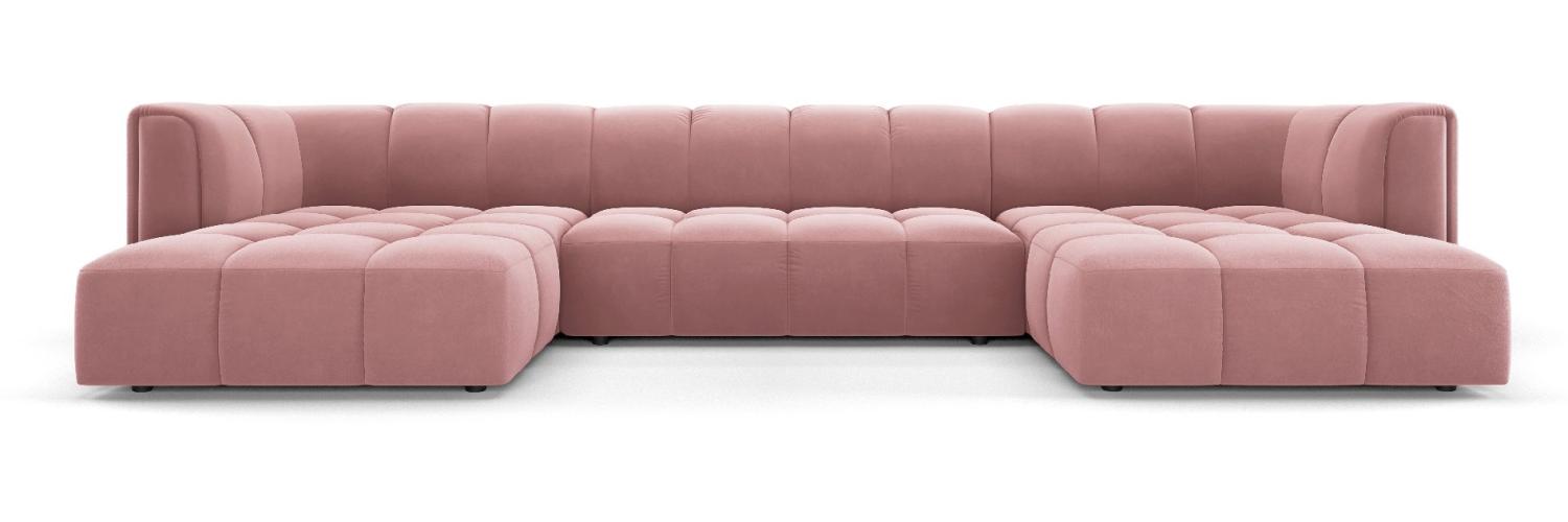 Micadoni Panorama Sofa Serena 5-Sitzer Samtstoff Rosa Bild 1