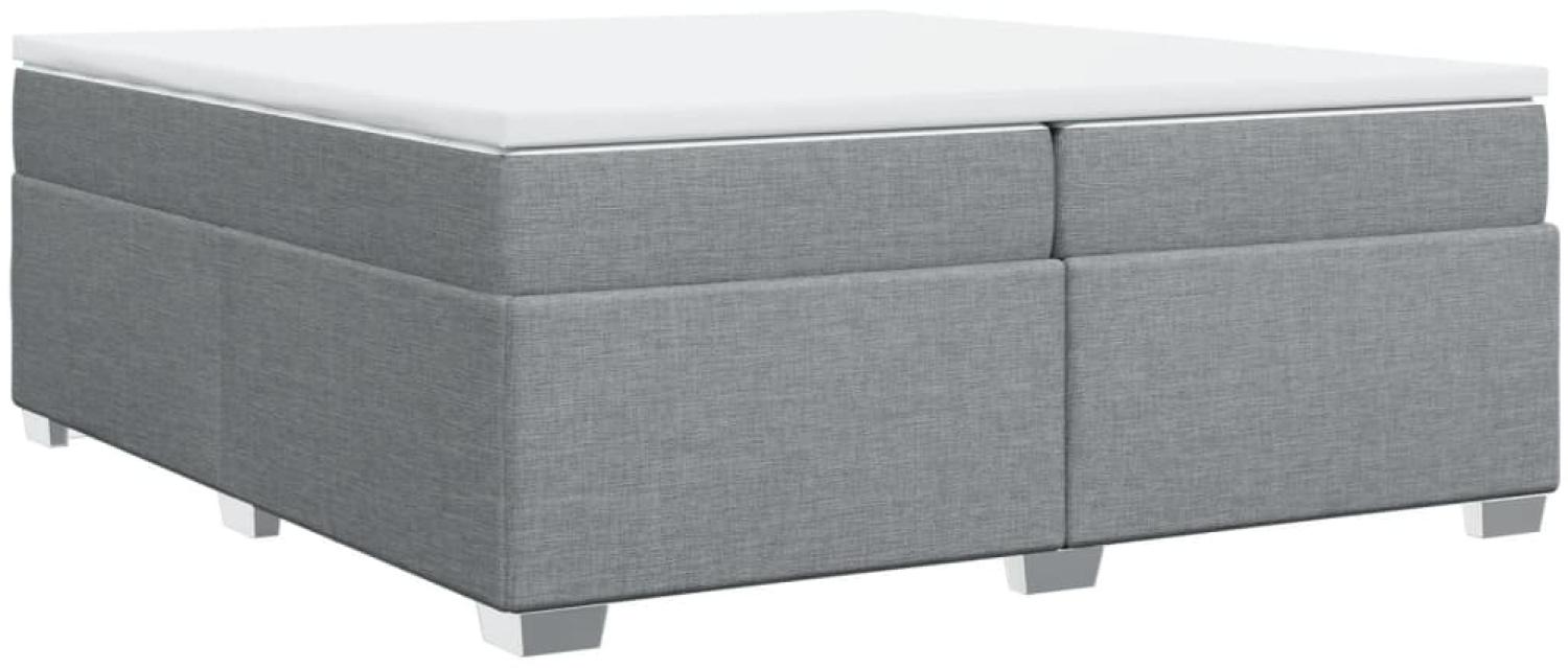 vidaXL Boxspringbett mit Matratze Hellgrau 200x200 cm Stoff 3285158 Bild 1