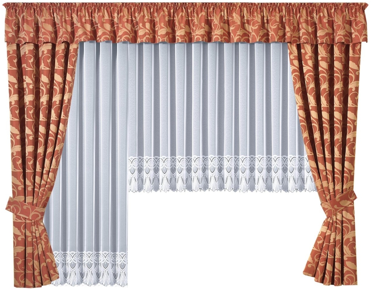 Stickereien Plauen Gardine Diana (1 St), Kräuselband, transparent, veredelt mit echter Plauener Spitze Stickerei Bild 1