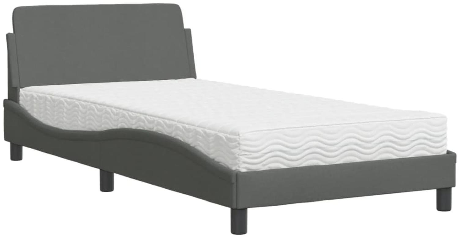 vidaXL Bett mit Matratze "Dover" Dunkelgrau 100x200 cm Stoff 3208345 Bild 1