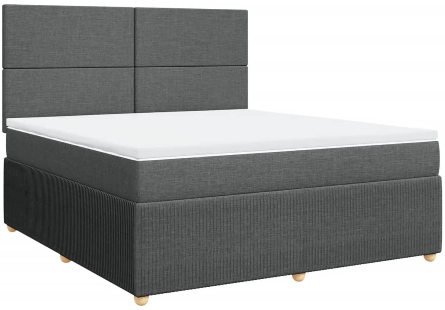 vidaXL Boxspringbett mit Matratze Dunkelgrau 180x200 cm Stoff 3292129 Bild 1