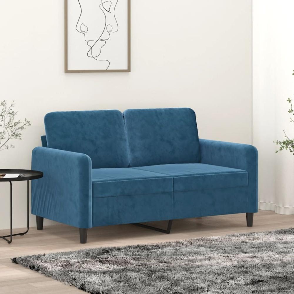 vidaXL 2-Sitzer-Sofa Blau 120 cm Samt 359441 Bild 1