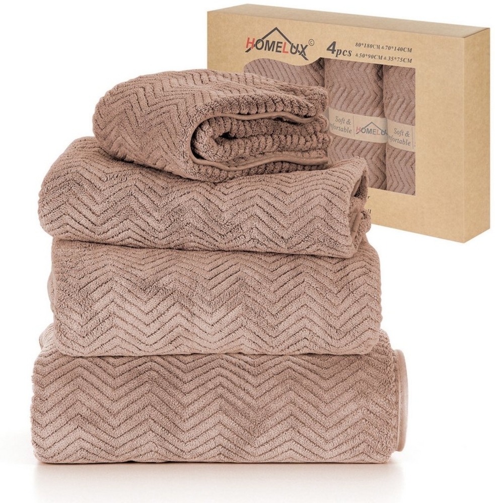 HOMELUX Handtuch Set 2 / 3 / 4 teilig Badetuch Set + Towel saugstarkes Frottiertücher Set, (Badetuch, 4-St), Saugstark mit griffiger Oberfläche Bild 1