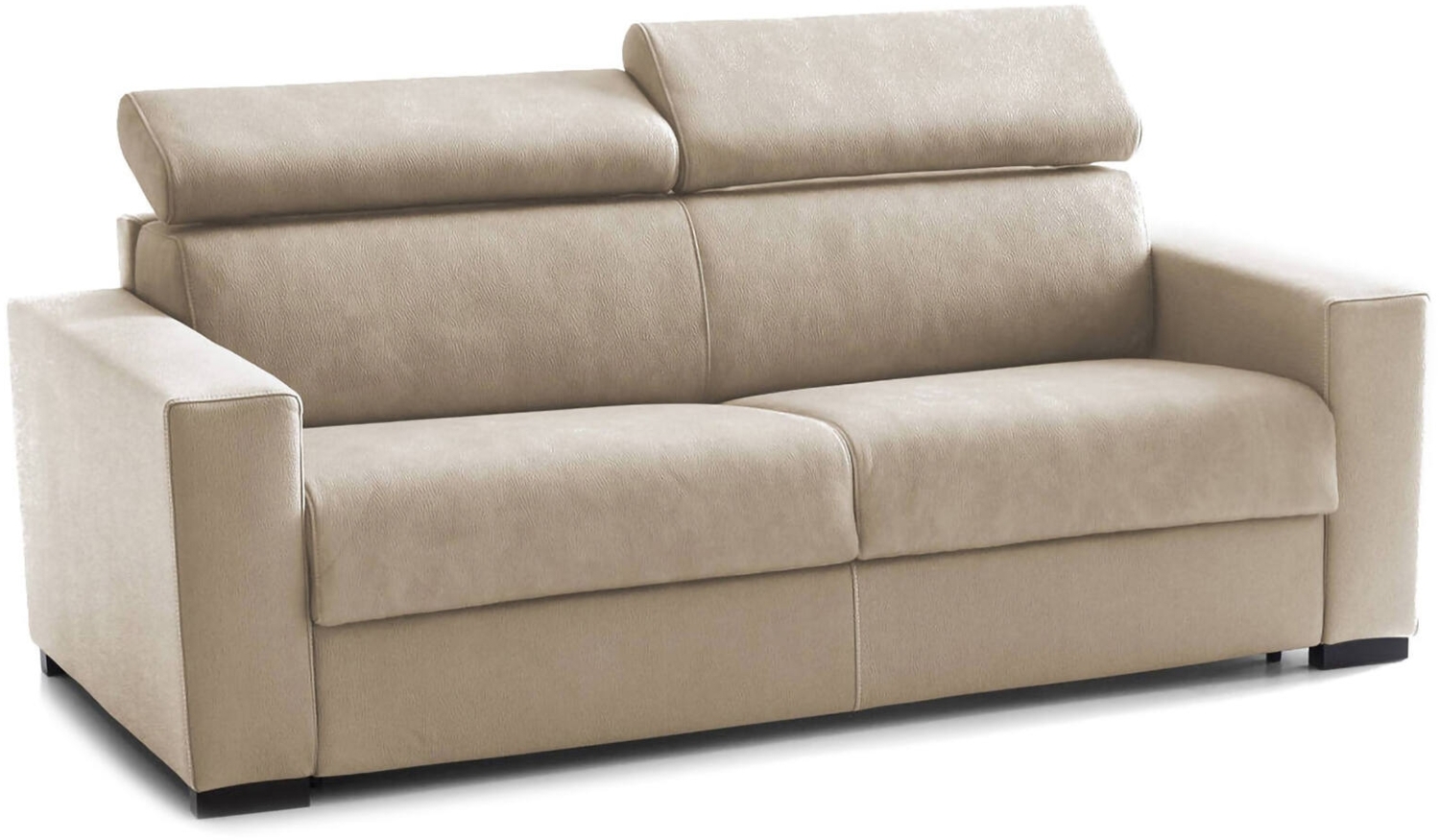 Dmora 2-Sitzer Schlafsofa Annalara, Wohnzimmersofa mit drehbarer Öffnung, verstellbaren Kopfstützen und Standardarmlehnen, 100 % Made in Italy, 180 x 95 x 85 cm, Beige Bild 1